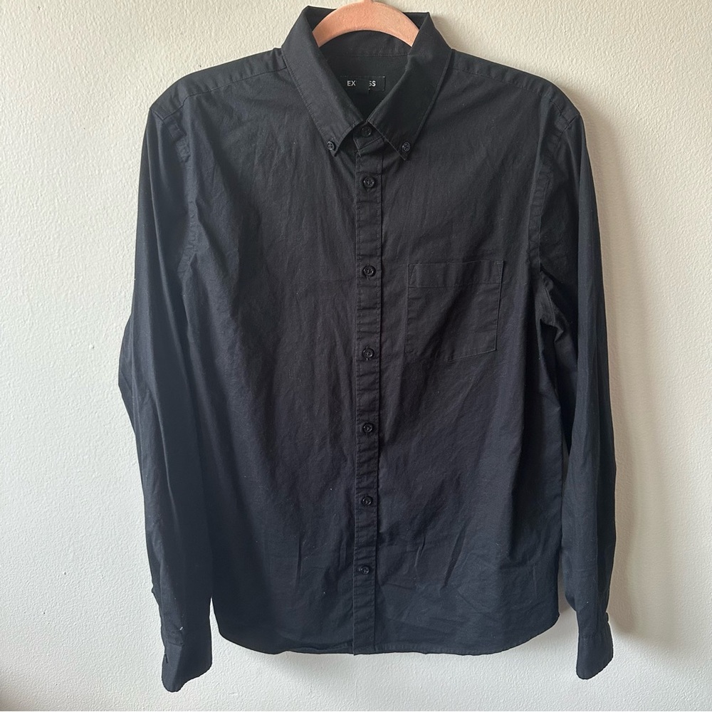 Men's M Express Black Dress Shirt